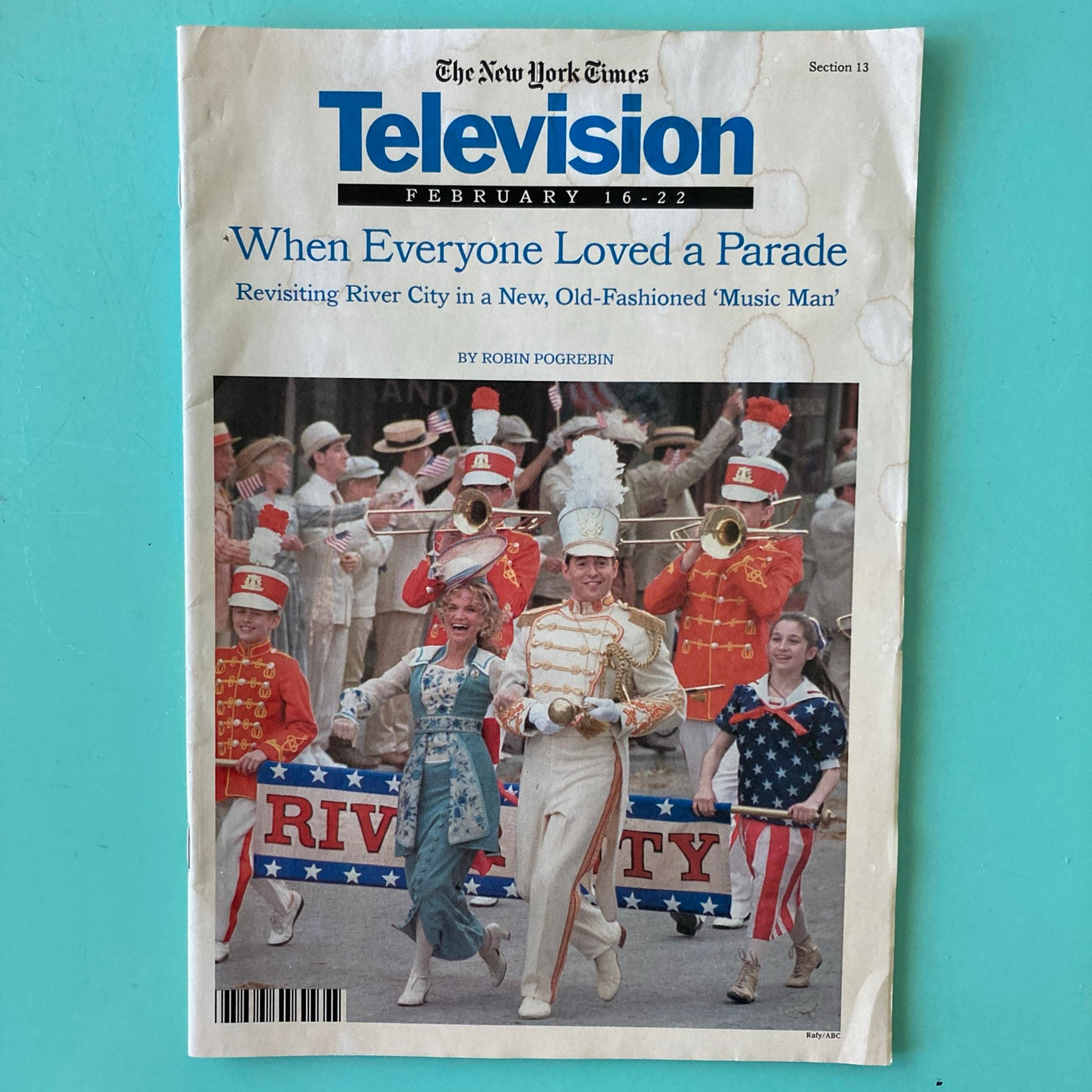Kristin Chenoweth The New York Times Local TV Guide February 16 2003 Marked Cov
