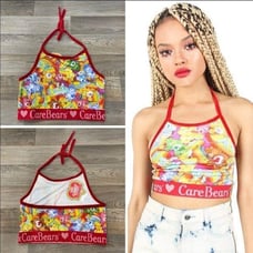 Iron Fist Lots of Rainbow Care Bears Halter, XL NWT