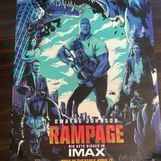 Rare Huge Rampage Dwayne Rock Johnson BUS STOP IMAX MOVIE POSTER 4X6 Video Game.