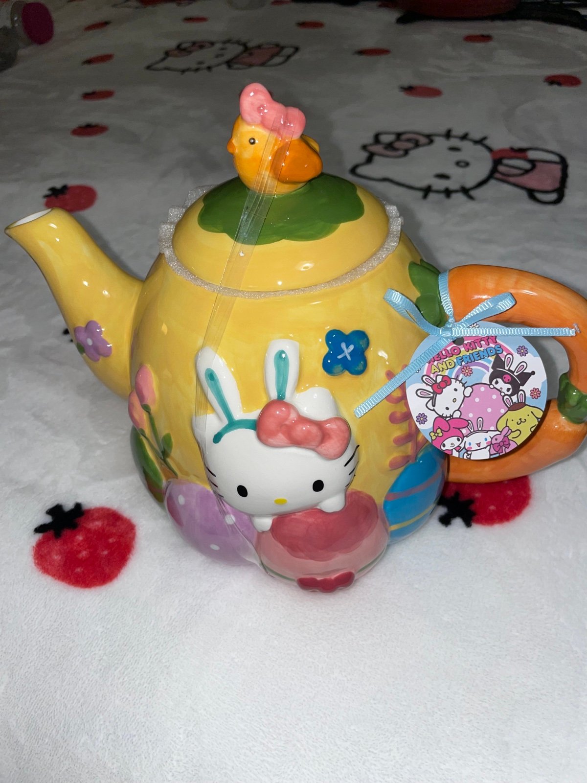 Hello Kitty Blue Sky Easter Bunny Teapot