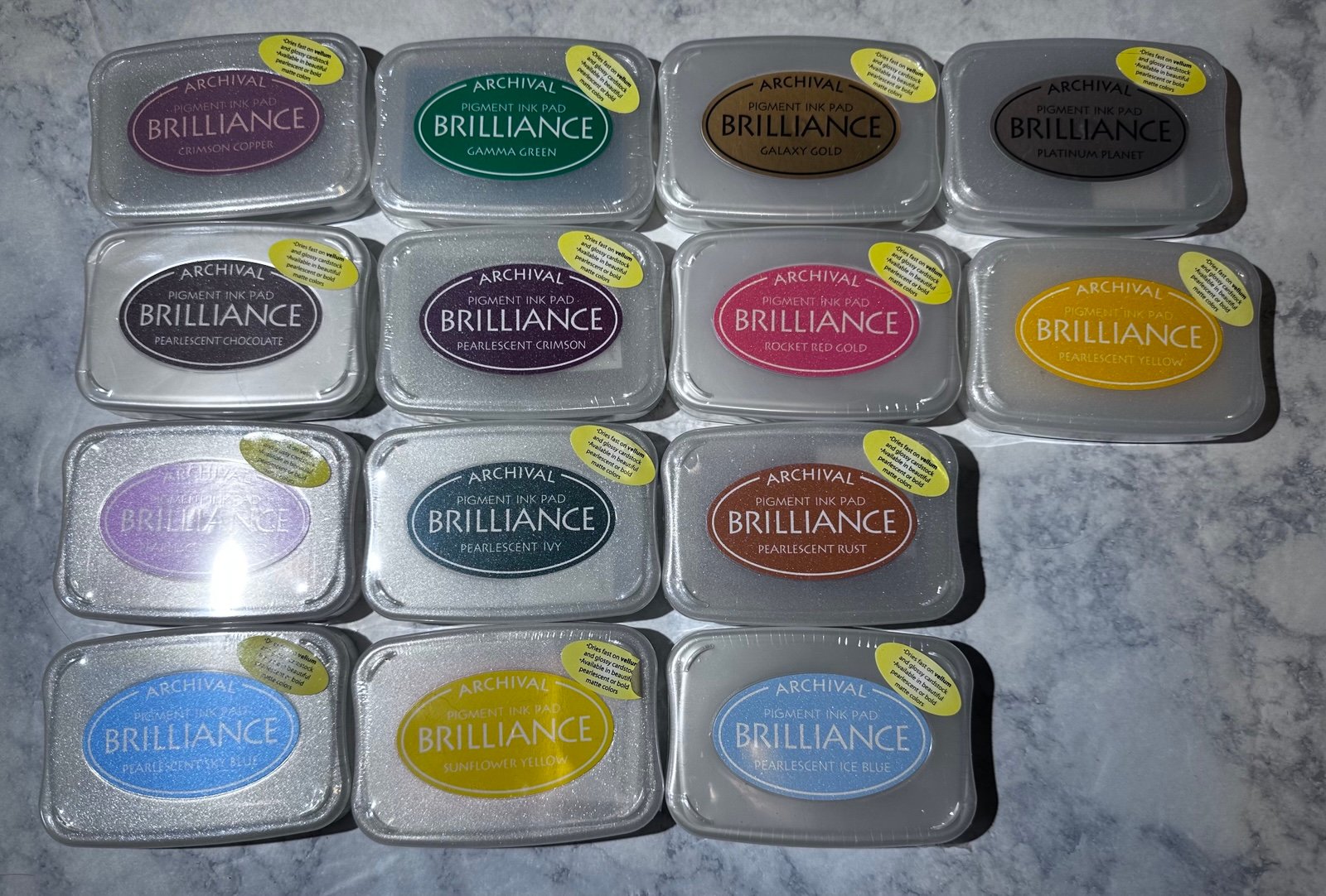 New in Package Lot of 14 Tsukineko Archival Brilliance Pigment Ink Pads