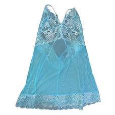 Vintage Frederick’s of Hollywood Sheer Mesh Lace Lingerie Negligee Slip Dress