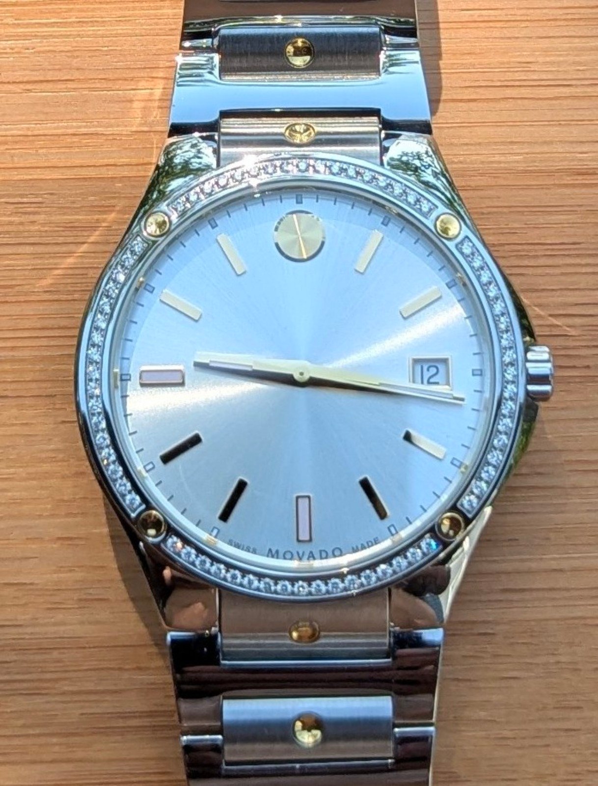 Movado Watch Mens Silver Gold Diamond SE SPORT 2995