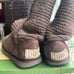 UGG Women’s 7 Classic Cardy Knit Convertible Brown & Gold Metallic Tall Boots