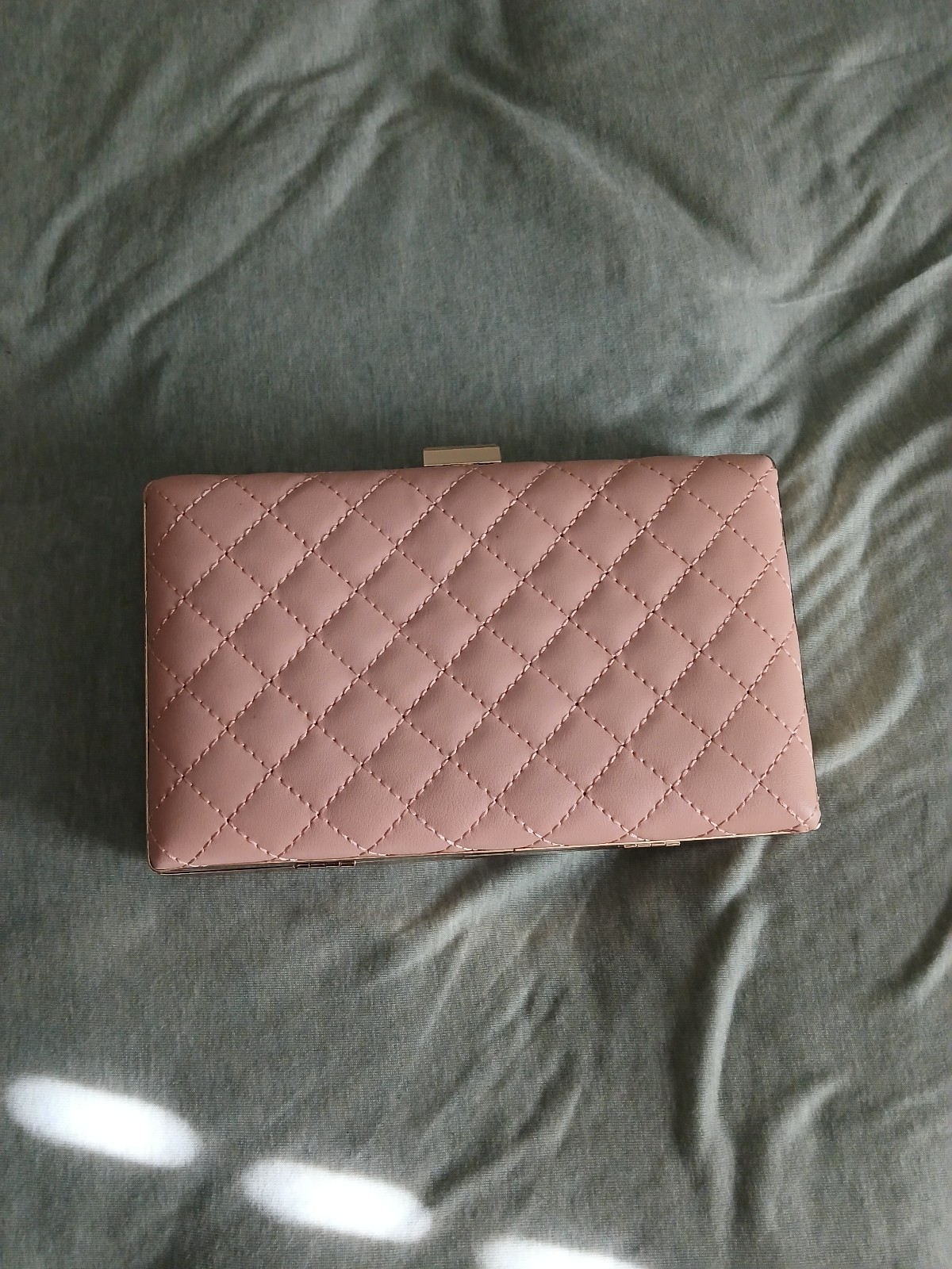 Women's clutch bag pink purse with chain shoulder strap