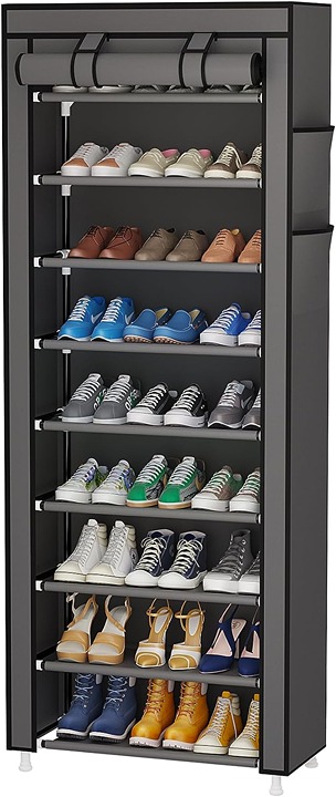 9 Tier Shoe Rack Organizer,Portable Shoe Shelf with Nonwoven Fabric-SSS1