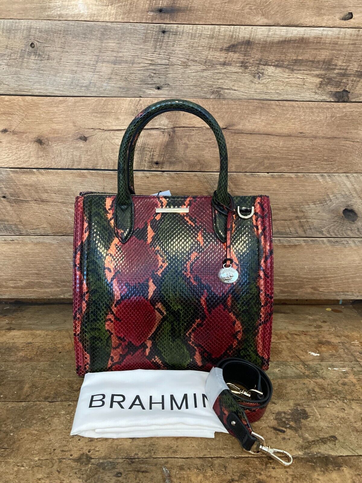 Brahmin Caroline Garland Grove Soft Leather Satchel --NWT