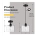 Vintage Hanging Pendant Light Black Finish Handblown Clear Seeded Glass 2 Pack