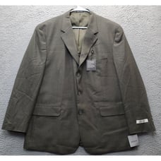 Alfani Blazer Jacket Mens 46 Gray Wool Regular Fit Single Breasted Notch Lapel
