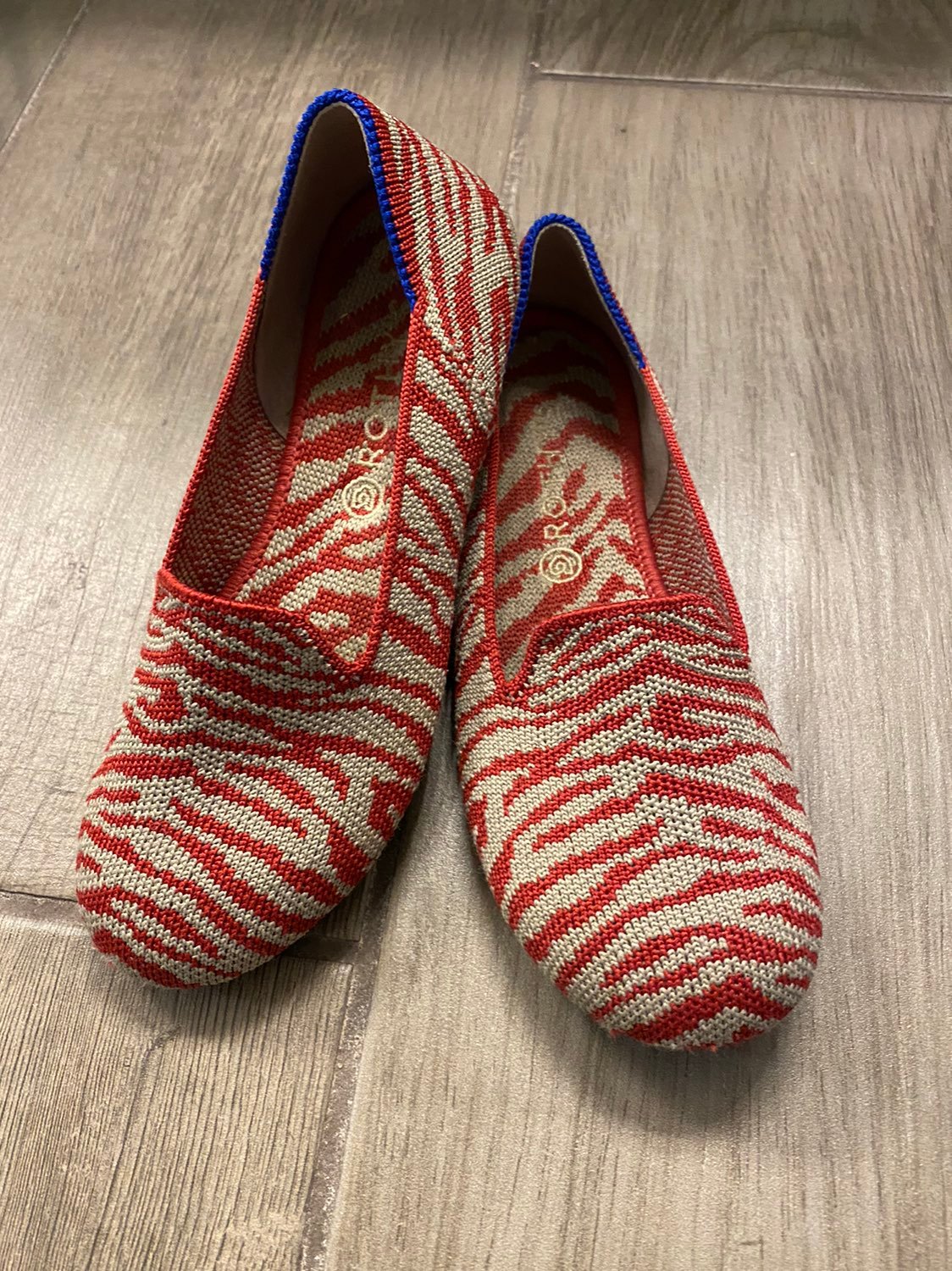 Rothys Red Zebra loafer