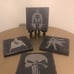 The punisher custom engraved coaster set