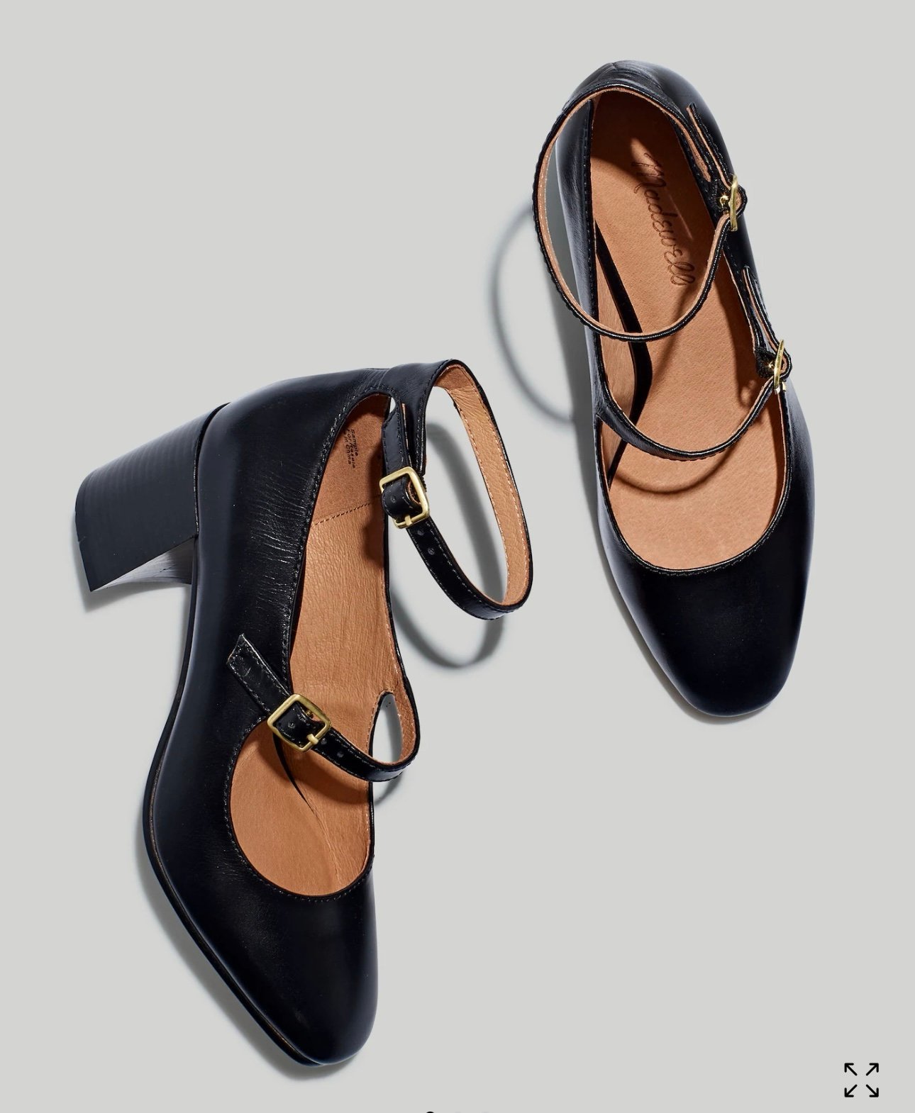 Madewell The Maddie Heeled Mary Jane Black Leather Size 7.5
