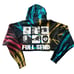 Full Send Tie Dye Cropped Hoodie 2XL XXL Back Print Black Red Yellow Blue