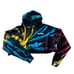 Full Send Tie Dye Cropped Hoodie 2XL XXL Back Print Black Red Yellow Blue