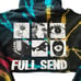 Full Send Tie Dye Cropped Hoodie 2XL XXL Back Print Black Red Yellow Blue