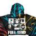 Full Send Tie Dye Cropped Hoodie 2XL XXL Back Print Black Red Yellow Blue
