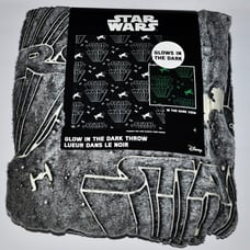 Disney Star Wars Logo Glow in the Dark 50x60 Throw Blanket New