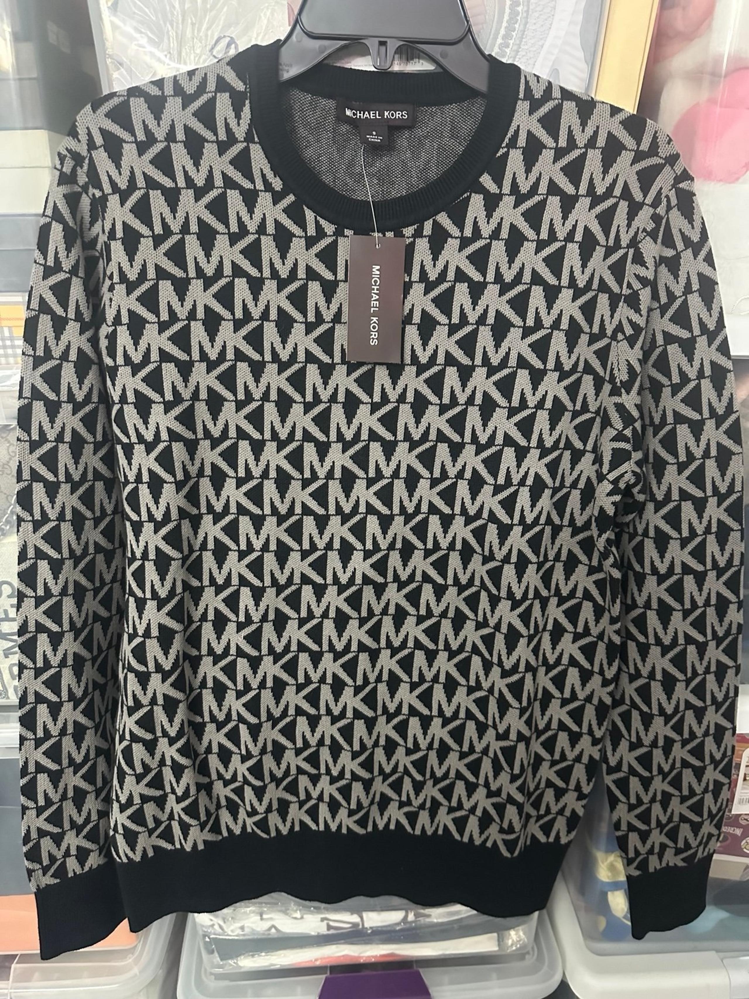 Michael Kors logo-jacquard Crew Neck Sweater for men brand new size L