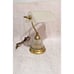 Brass and Glass Desk Lamp w/Frosted Glass Shade