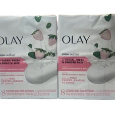 OLAY Fresh Outlast White Strawberry & Mint Cleansing Bars 4oz Each 16 Pack