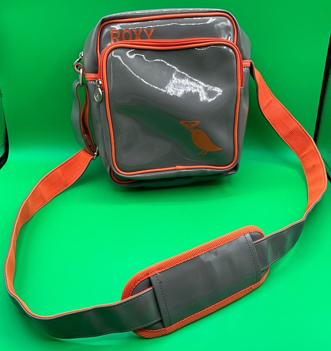 Orange Vintage Roxy 90s bag Patent Vinyl case Y2K Limited Edition Crossbody Rare