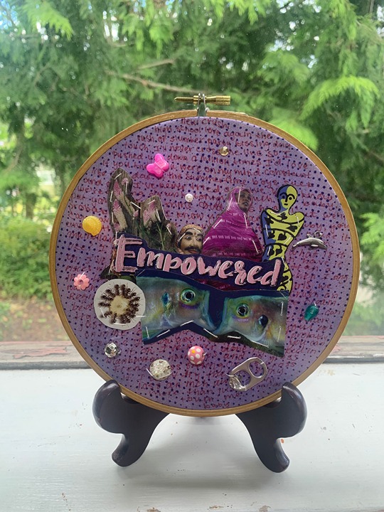 Empowered Collage Embroidery Art