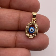 10K Gold Evil Eye Charm