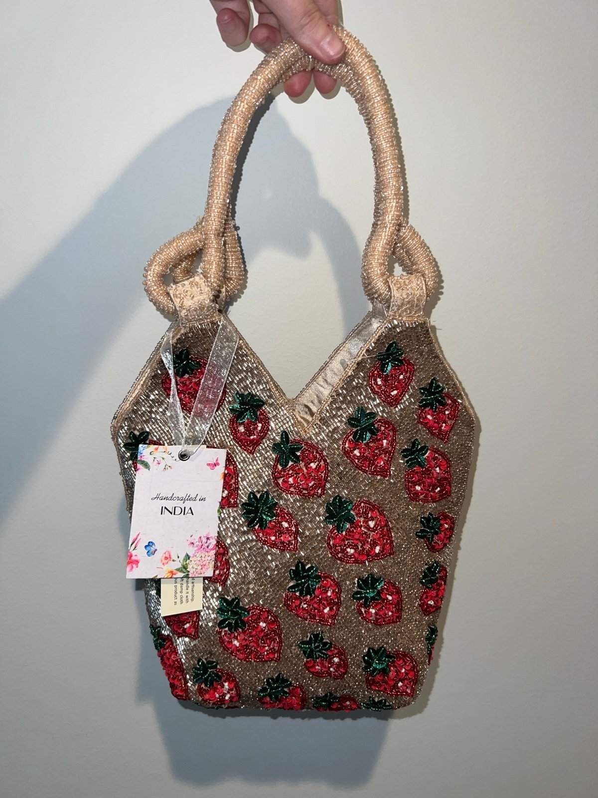Viral Strawberry Beaded Bag Made in India