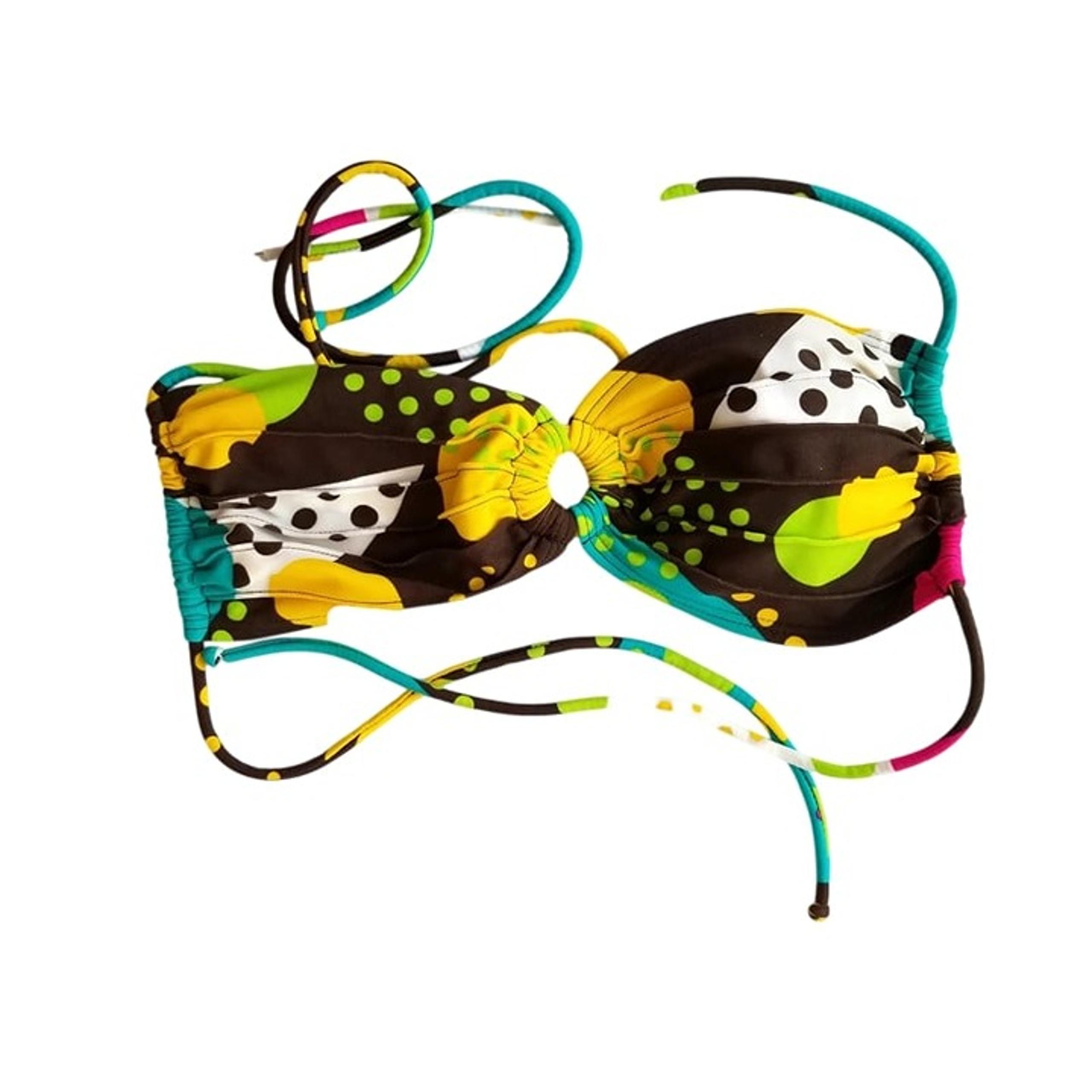 Vintage 90s Candies String Bikini Top Multi Color Geometric Womens Size Large