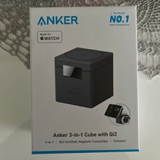 anker 3 in 1 cube with qi2 phone watch and headphones charger