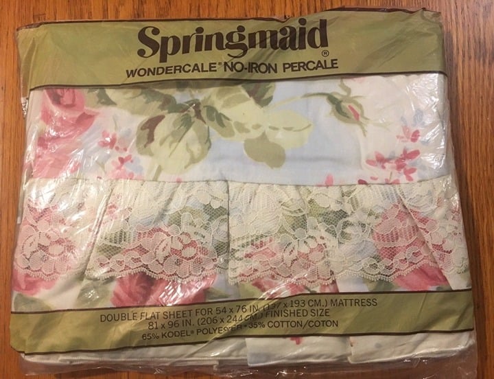 Vintage NIP Springmaid Wondercale Full Flat Sheet Shabby Chic