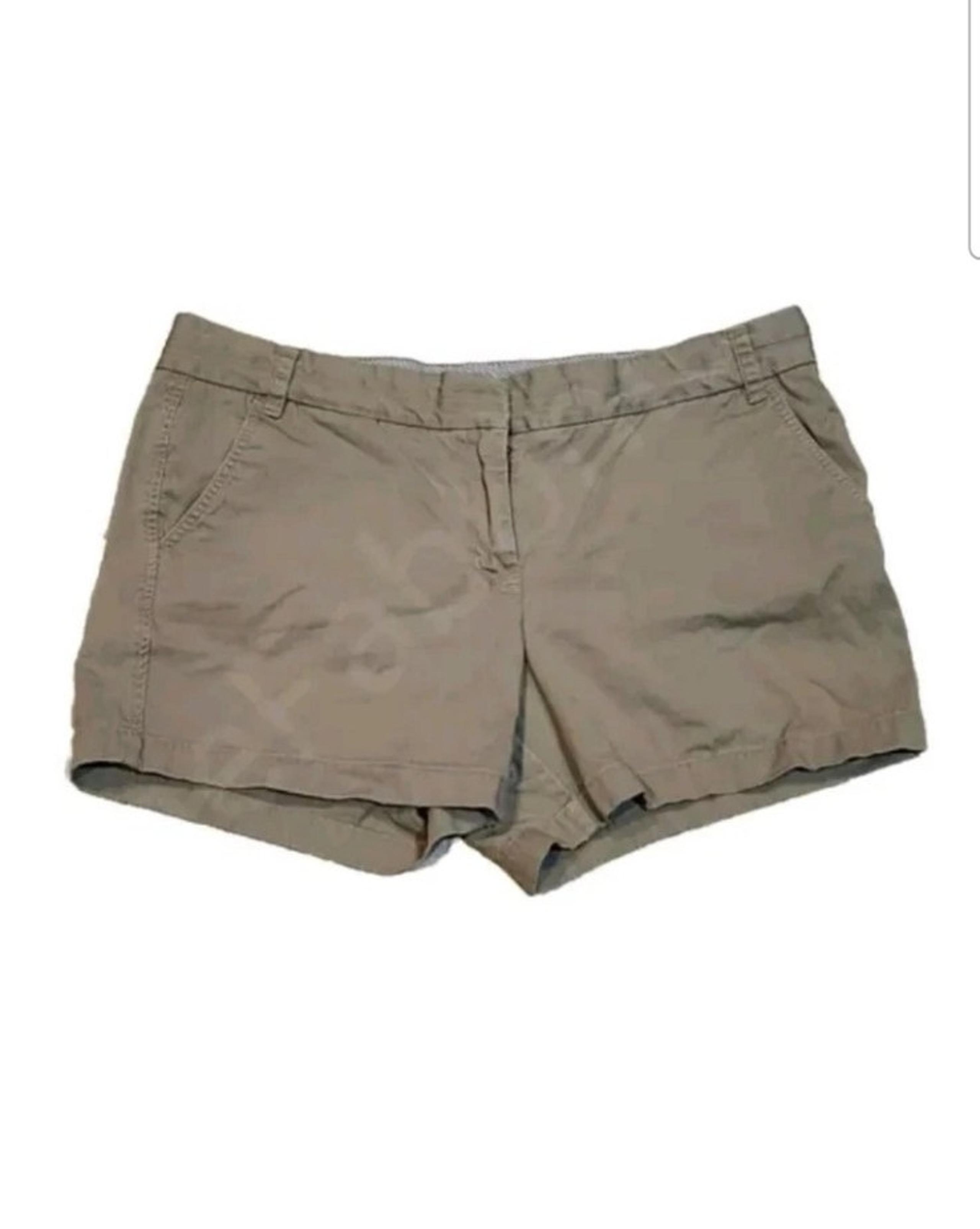 J. Crew Tan Khaki 100% Cotton Broken-In Chino Shorts Women's Size 16 Pockets
