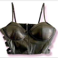 NWOT. Leather style bustier. Open side .