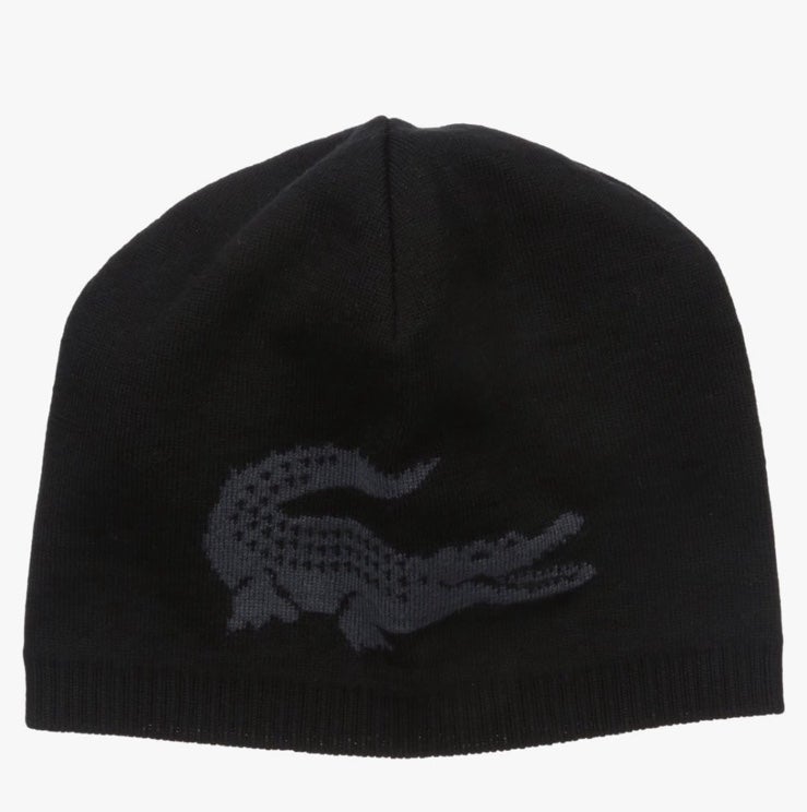 Beanie Lacoste Unisex crocodile jacquard reversible wool beanie
