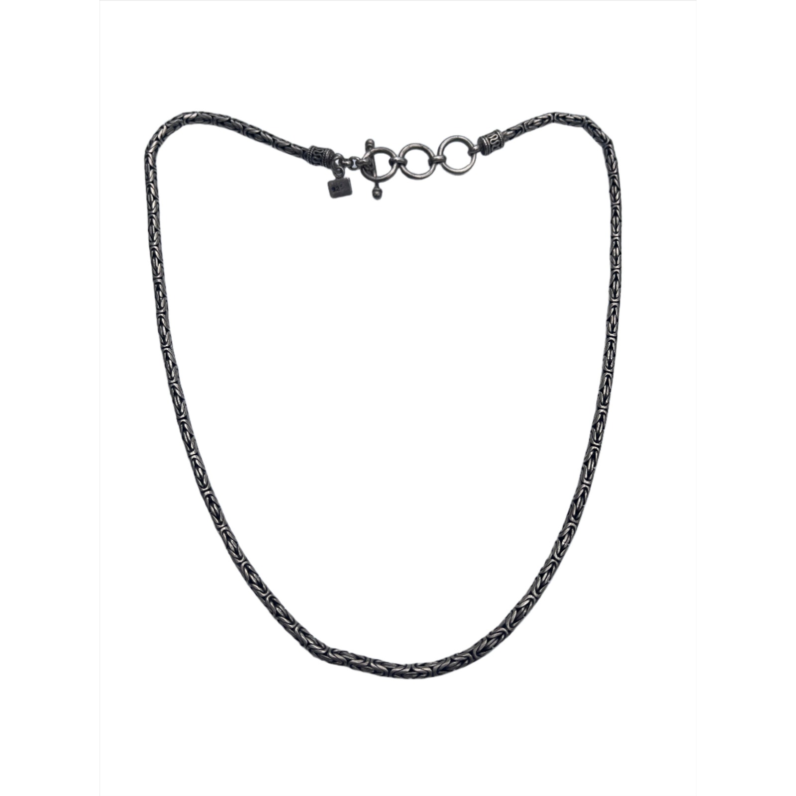 Vintage Sterling Silver Byzantine Chain Necklace