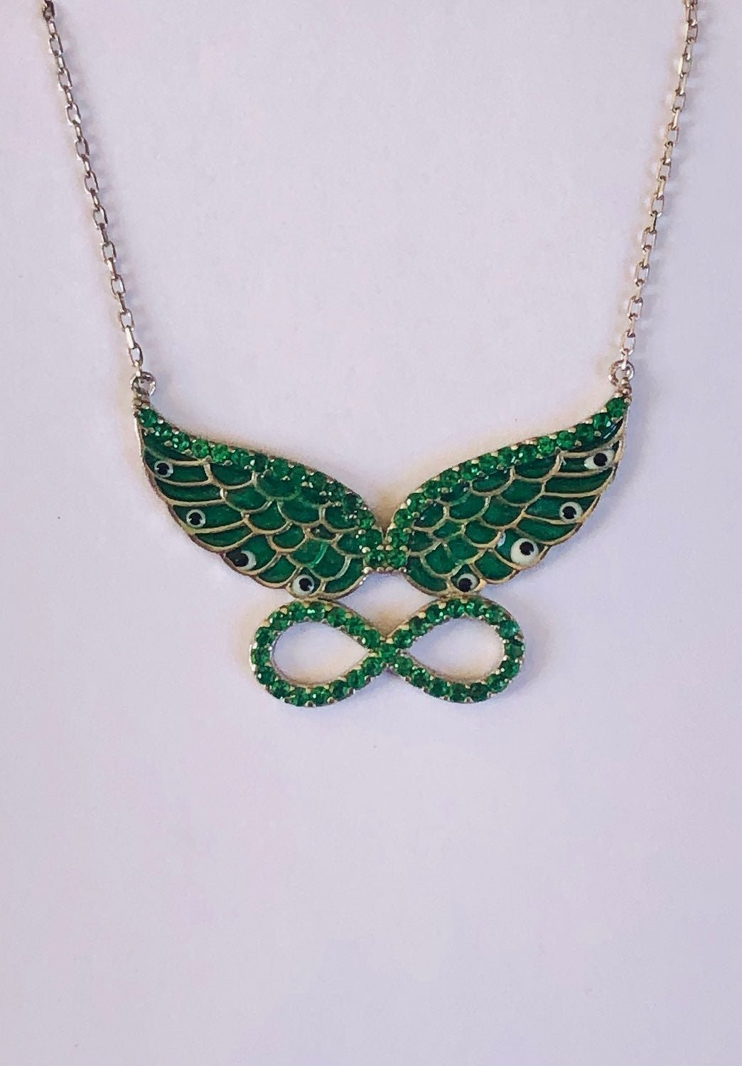 Angel wings infinity 925 silver necklace