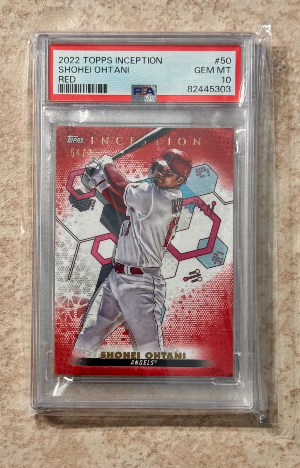 2022 Topps Inception SSP #50 Shohei Ohtani Rare Red #d/75 PSA 10 Gem Mint