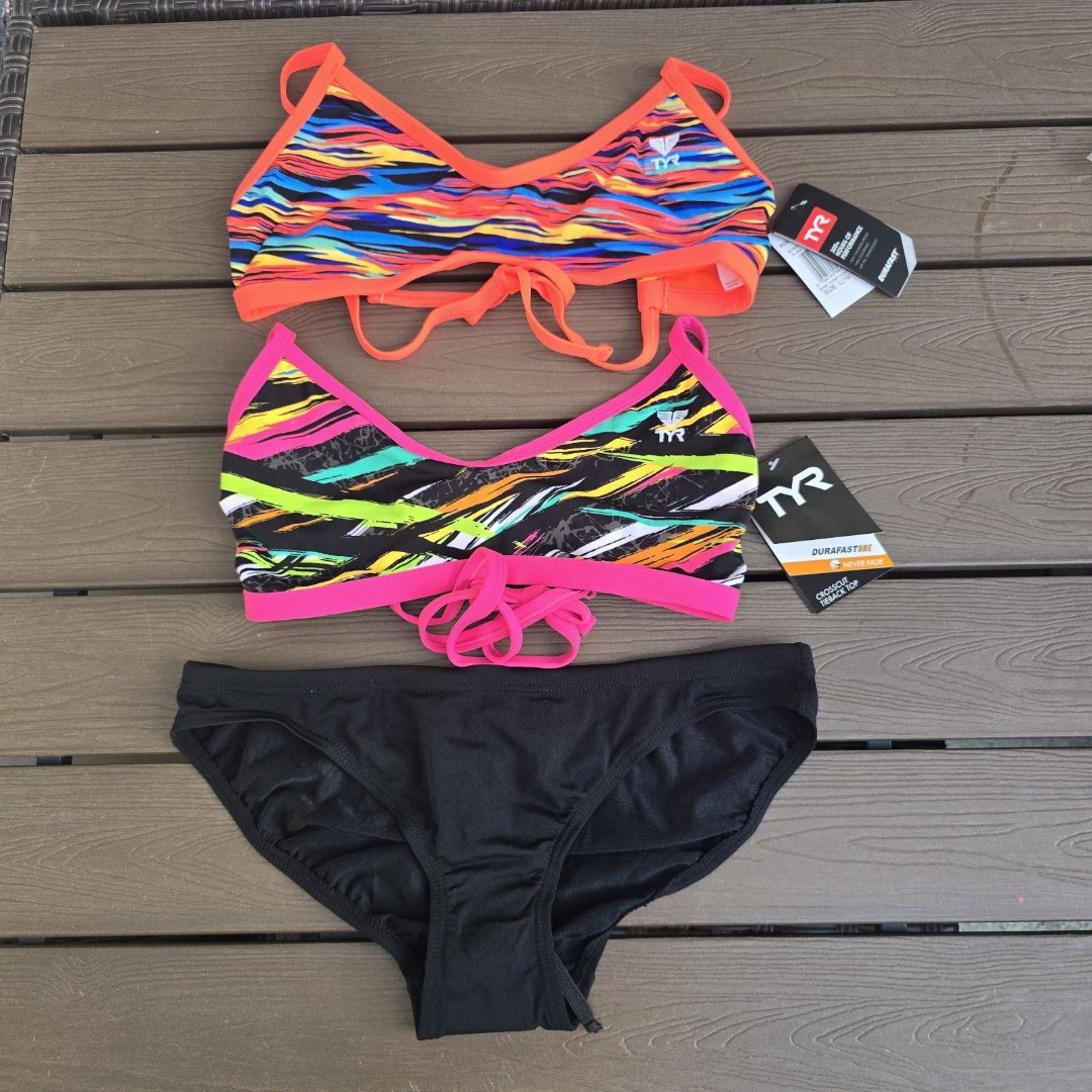 TYR Women's Mix & Match Orange/pink/multicolor Bikini Set Size L (10/12) New