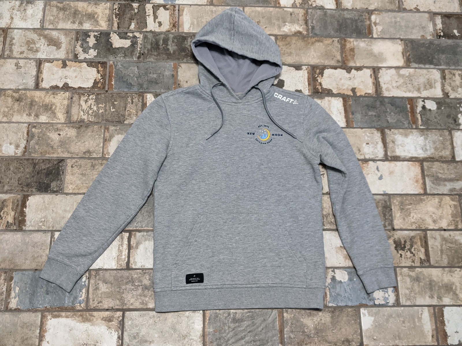 New Moon Ski & Bike Shop Women's Medium Gray Hooded Sweatshirt