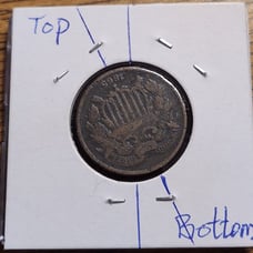 1865 Two Cents with rotated planchet #2841