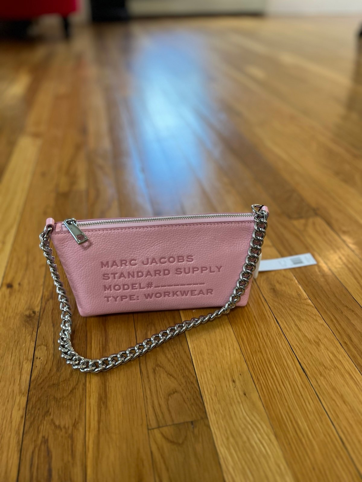 Marc Jacobs Bubble Gum Pink Pebbled Leather Shoulder Bag NWT Chain Strap 250