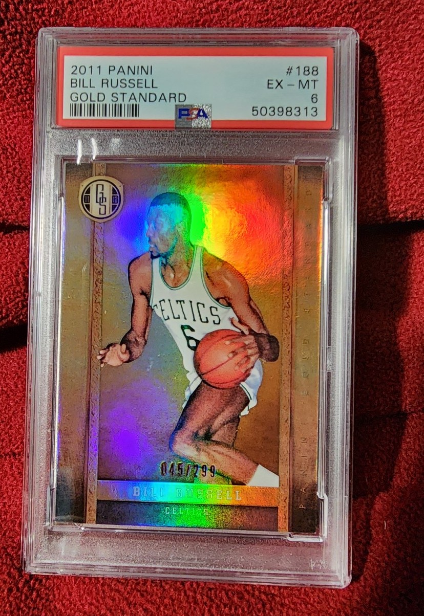 2011 gold standard bill russell /299 refractor celtics nba hof