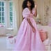 Selkie Pink Porcelain Print Puff Sleeve Gown Maxi Dress
