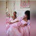 Selkie Pink Porcelain Print Puff Sleeve Gown Maxi Dress