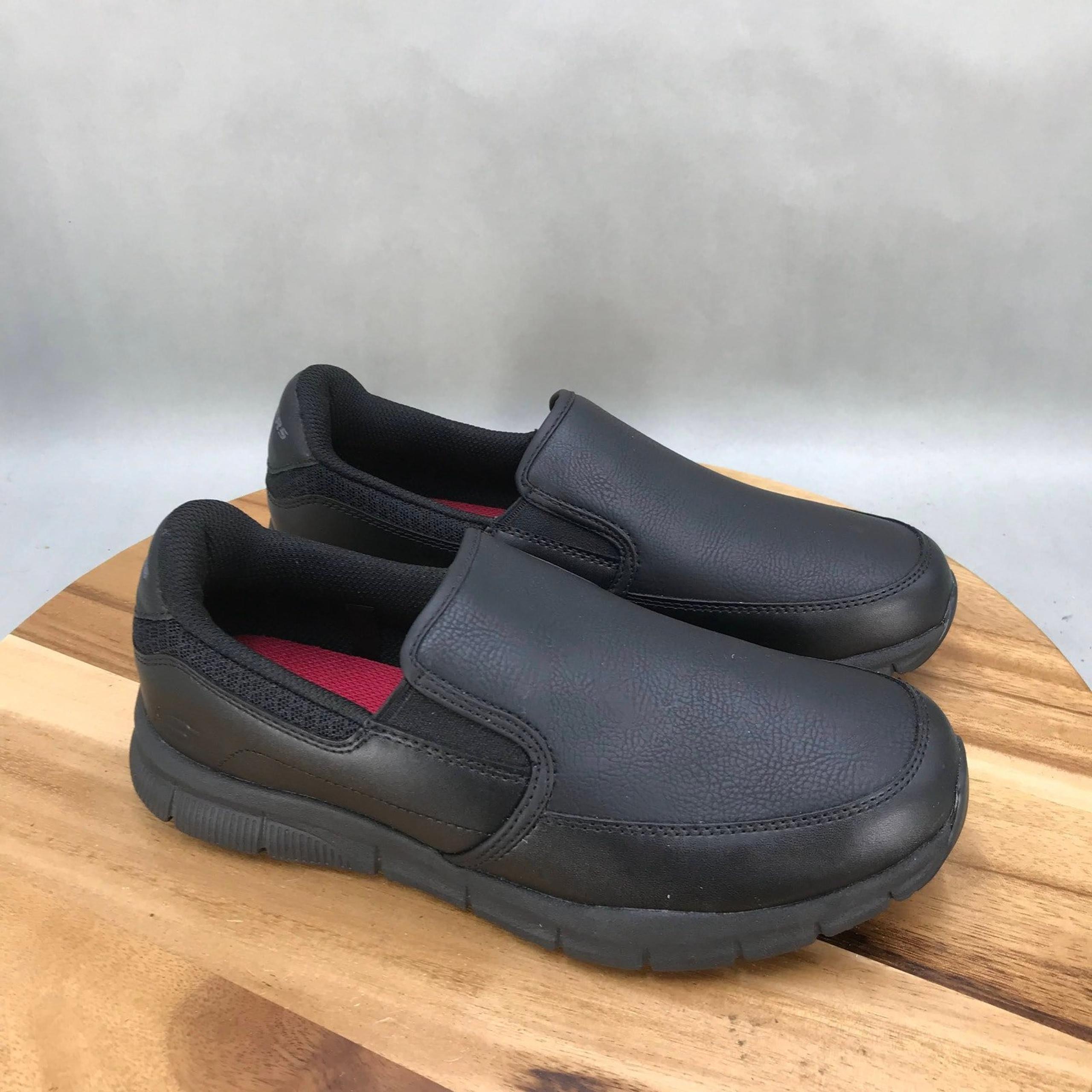 Skechers WORK Nampa Annod Slip Resistant Shoes Womens 9.5 Black Slip On