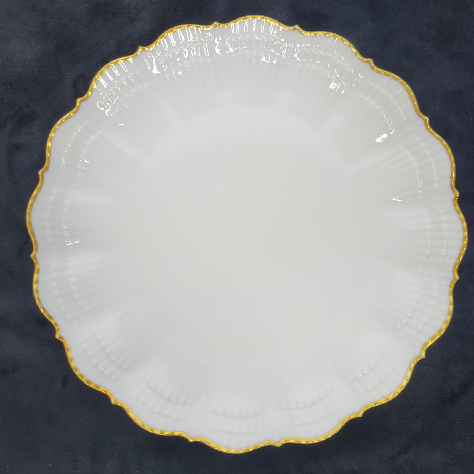 Limoges Sauviat Giraud Tiffany Gold Corail White 8 Salad Plate Shell Porcelain