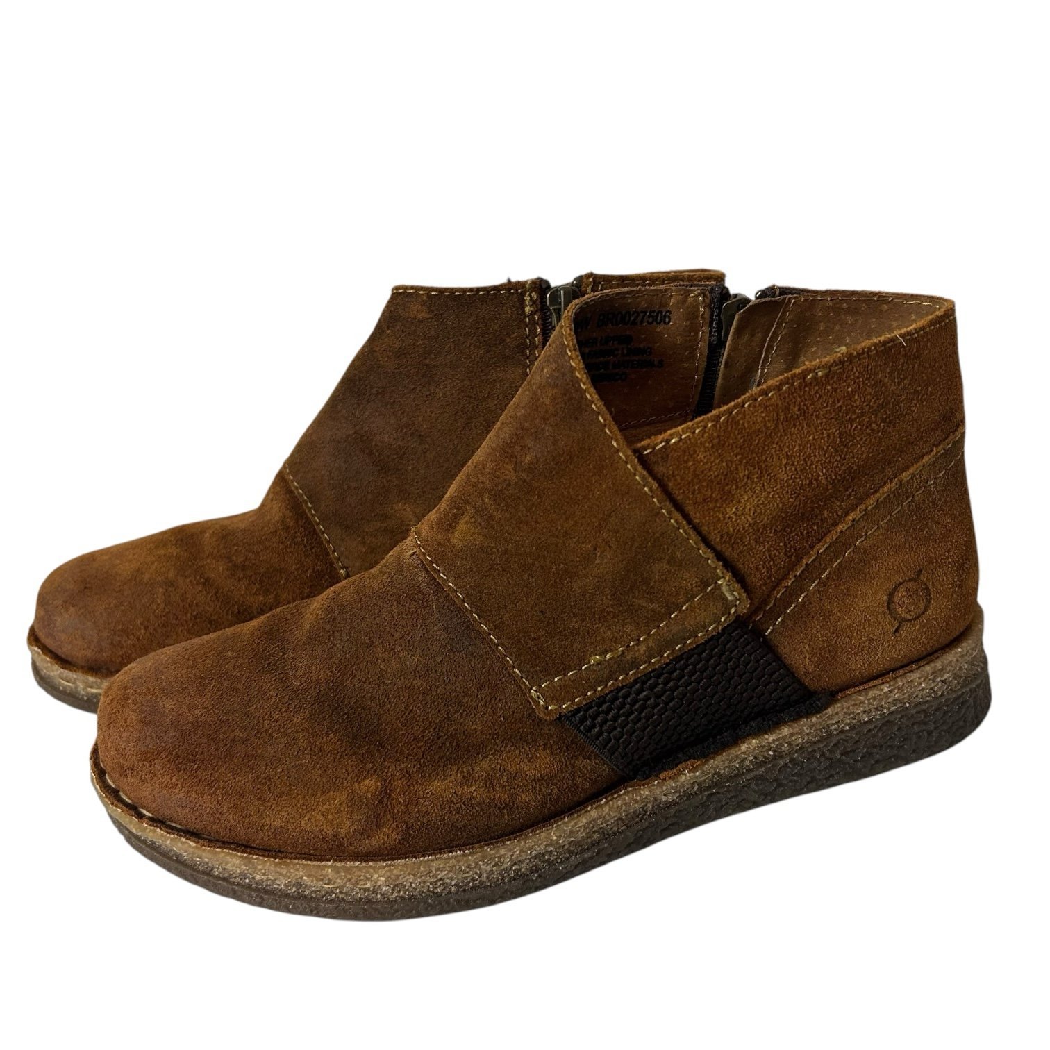 Born women’s Tora Glazed Ginger Distressed brown ankle booties size 8M.