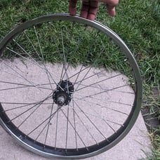 Vintage 1985 Ish Steel Chrome/Black 20in BMX Rim 3/8 SCHWINN