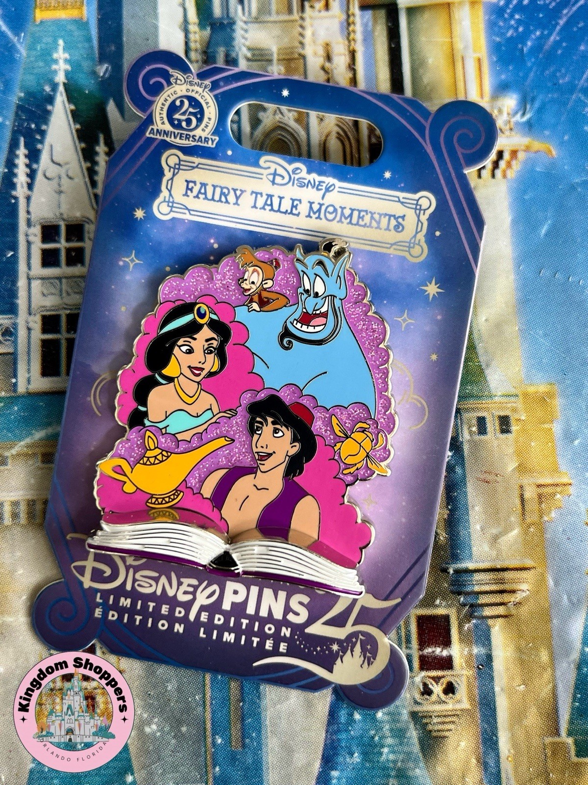 2025 Disney Parks Fairy Tale Moments Aladdin Genie Jasmine Abu LE 2500 Pin