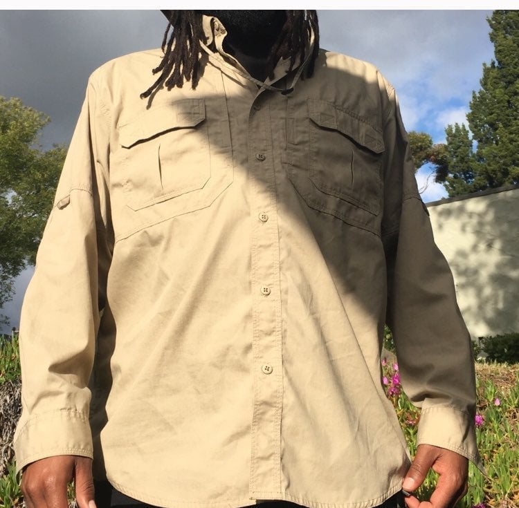 hiking shirt/ beige shirt